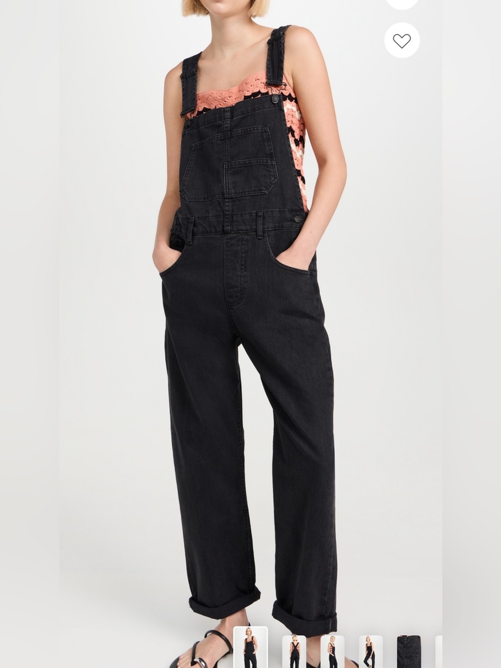 We The Free Ziggy Overalls Black Denim